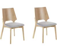 Beliani Conjunto de 2 sillas de comedor marrón claro