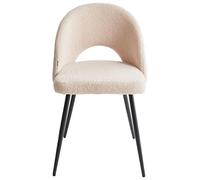 Beliani Conjunto de 2 sillas de Comedor Modernas tapicería de Tela bouclé Respaldo rebajado Asiento salón Comedor Beige Onaga
