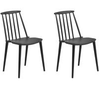 Beliani Conjunto de 2 sillas de comedor negro