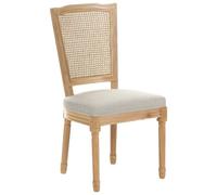 Beliani Conjunto de 2 sillas de Comedor tapizadas con Trenza vienesa Estilo campestre francés Retro marrón Claro/Beige Bonanza