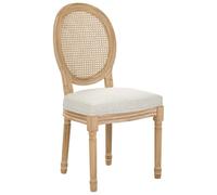 Beliani Conjunto de 2 sillas de Comedor tapizadas Respaldo Ovalado con Trenza vienesa Estilo rústico francés Luis XVI marrón Claro/Beige Nivloc