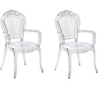 Beliani Conjunto de 2 sillas de comedor transparente