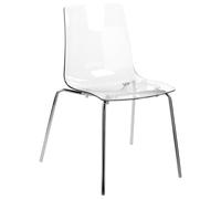 Beliani Conjunto de 2 sillas Transparentes Material sintético Patas Metal Respaldo Silerton