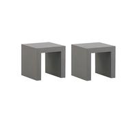 Beliani Conjunto de 2 taburetes de jardín de Cemento Reforzado Gris Estilo Moderno Industrial Taranto