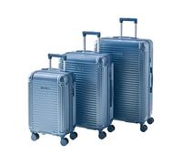 Beliani Conjunto de 3 Maletas con Cerradura TSA Cremallera antirrobo Ruedas silenciosas 3 tamaños Hierro y Material sintético Azul Myntis
