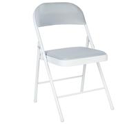 Beliani Conjunto de 4 sillas de Malla Gris Claro Blanco Asiento Plegable Respaldo Tela Acolchada Sparks