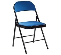 Beliani Conjunto de 4 sillas Plegables Estructura de Metal Negro Asiento y Respaldo Acolchados Azul Sparks