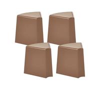 Beliani Conjunto de 4 taburetes de jardín Exterior Asientos para Patio Material sintético ABS apilables marrón Evros