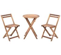 Beliani Conjunto de balcón de Madera de Acacia mobiliario de jardín Plegable marrón Sacile