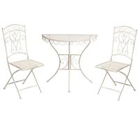 Beliani Conjunto de balcón jardín Exterior Metal Estilo Vintage Estructura de Hierro Beige Claro Juina