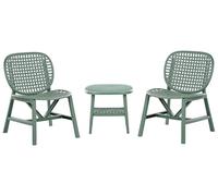 Beliani Conjunto de balcón para jardín al Aire Libre con Mesa y sillas Bajas de Material sintético Verde Sicelle