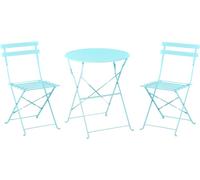 Beliani Conjunto de balcón plegable metal turquesa