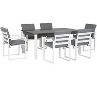 Beliani Conjunto de comedor 6 personas de aluminio gris