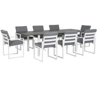 Beliani Conjunto de comedor 8 personas de aluminio gris