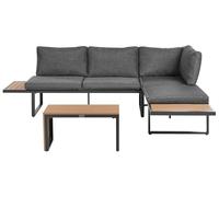 Beliani Conjunto de Exterior con sofá Modular Cojines y Mesa de Centro en Gris y marrón Claro Pienza