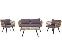 Beliani Conjunto de jardín con mesa 4 plazas beige