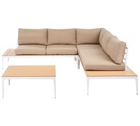 Beliani Conjunto de jardín Moderno Muebles de Exterior con Cojines marrón Claro Positano