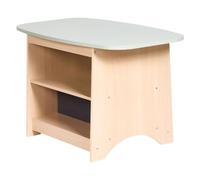 Beliani Conjunto de Mesa y sillas Infantil Elegante de 2 plazas de MDF con Caja de almacenaje habitación Infantil marrón Claro y Verde Lucas