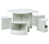 Beliani Conjunto de Mesa y sillas para niños 4 plazas MDF habitación Infantil Sala de Juegos Verde Claro Tiboo