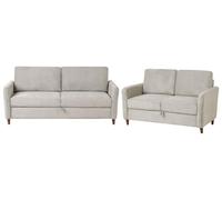 Beliani Conjunto de Sala de Estar Moderno de 5 plazas tapizado de Tela con reposabrazos sofás 2 y 3 plazas Gris Mare