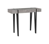 Beliani Consola Tablero Gris Claro Patas Horquilla de Metal Negro 100 x 40 cm Estilo Industrial Rectangular Adena