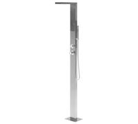 Beliani Ducha para jardín Moderna con Mezclador y alcachofa PVC Exterior Plateado Lotzorai