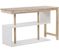Beliani Escritorio convertible con estantería blanco 120 cm 45 cm