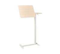 Beliani Escritorio de Altura Regulable Manual para Ordenador portátil Oficina Moderna 70 x 40 cm Soporte de Acero marrón Claro con Blanco Schola