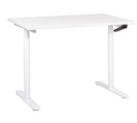 Beliani Escritorio de Altura Regulable manualmente Oficina Moderna Patas Redondas 120 x 72 cm Tablero Blanco Estructura de Acero Blanco DESTINAS