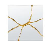 Beliani Espejo de Pared de Estilo Moderno en Color Dorado 80 x 80 cm Coole