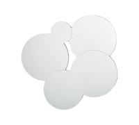 Beliani Espejo de Pared Decorativo Círculos sin Marco 80 x 82 cm Plateado Clais