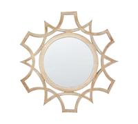 Beliani Espejo de Pared Decorativo Redondo Moderno ø 60 cm Hecho a Mano Madera de Abeto Claro Zapopan