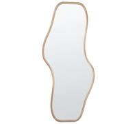 Beliani Espejo de Pared Moderno Marco de Madera de Paulownia Clara Forma Irregular con Ganchos Biollet