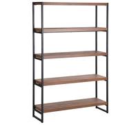 Beliani Estante de Madera Oscura y Estructura metálica Negra 155 x 100 cm Estilo Industrial