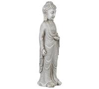 Beliani Figura Decorativa MgO Buda decoración de jardín Interior Exterior Gris Thoiry