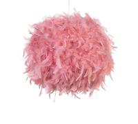 Beliani Lámpara colgante de plumas rosas forma redonda estilo glam moderno Drava