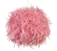 Beliani Lámpara colgante plumas rosa