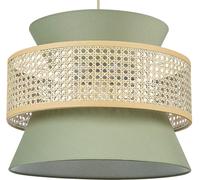 Beliani Lámpara colgante ratán verde claro