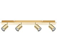 Beliani Lámpara de 4 focos ajustable metal dorado