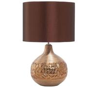 Beliani Lámpara de mesa de porcelana cobre 43 cm base glamour decorativa tallada Yakima