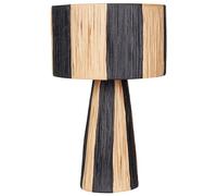 Beliani Lámpara de mesa de rafia hoja de palma hecha a mano interruptor de encendido/apagado estilo boho natural y negro Welmel