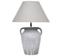 Beliani Lámpara de mesa moderna base de cerámica pantalla ajustable de lino gris Agefet