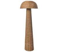 Beliani Lámpara de pie boho con pantalla de ratán y base de mimbre para salón y dormitorio marrón Alero