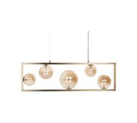 Beliani Lámpara de techo de metal latón 133 cm 5 luces industrial comedor Geehi