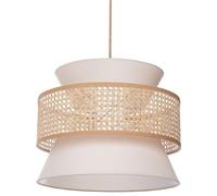 Beliani Lámpara de techo de poliéster ratán algodón natural beige167 cm Luyano