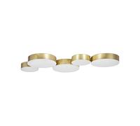 Beliani Lámpara de techo LED de metal dorado 5 luces moderno glamour decoración Luga