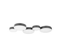 Beliani Lámpara de techo LED de metal negro 5 luces moderno glamour decoración Luga