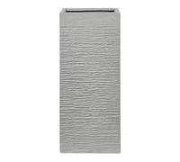Beliani Maceta Alta de Arcilla para jardín 26 x 26 x 60 cm Resistente a los Rayos UV Gris Claro Dion