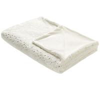 Beliani Manta cubrecama de poliéster con Estampado de Estrellas Doradas 150 x 200 cm Blanco Crema Alazeya