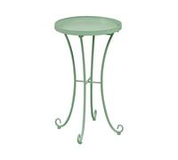 Beliani Mesa Auxiliar de jardín Redonda de Metal 40 cm Estilo Vintage para Exterior Verde Cavinia